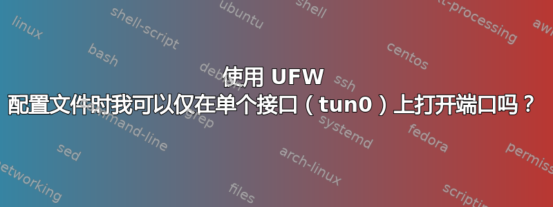 使用 UFW 配置文件时我可以仅在单个接口（tun0）上打开端口吗？