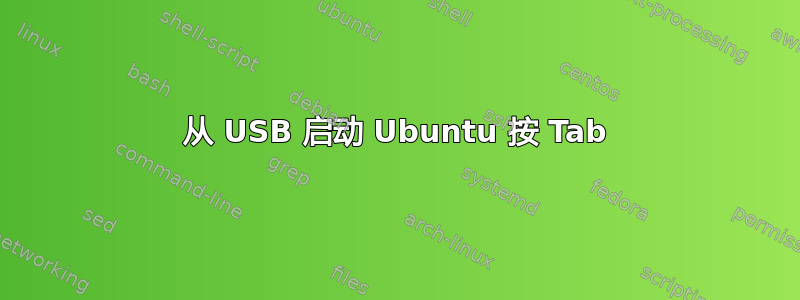 从 USB 启动 Ubuntu 按 Tab