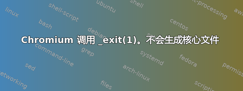 Chromium 调用 _exit(1)。不会生成核心文件