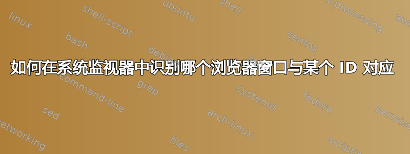 如何在系统监视器中识别哪个浏览器窗口与某个 ID 对应