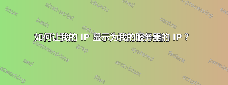 如何让我的 IP 显示为我的服务器的 IP？