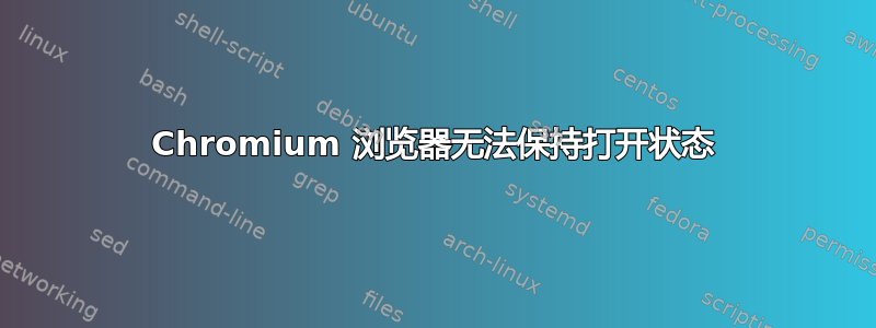 Chromium 浏览器无法保持打开状态