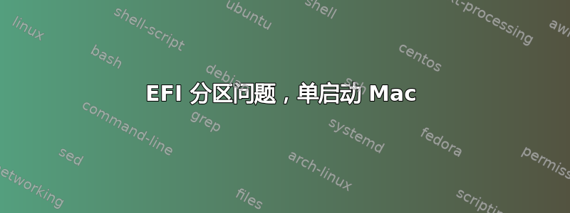 EFI 分区问题，单启动 Mac