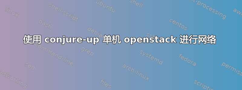 使用 conjure-up 单机 openstack 进行网络