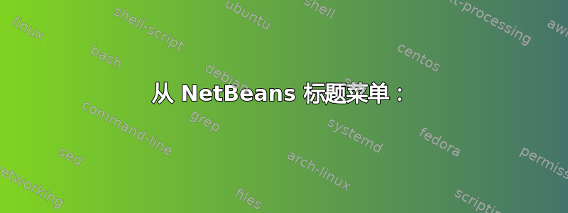 从 NetBeans 标题菜单：