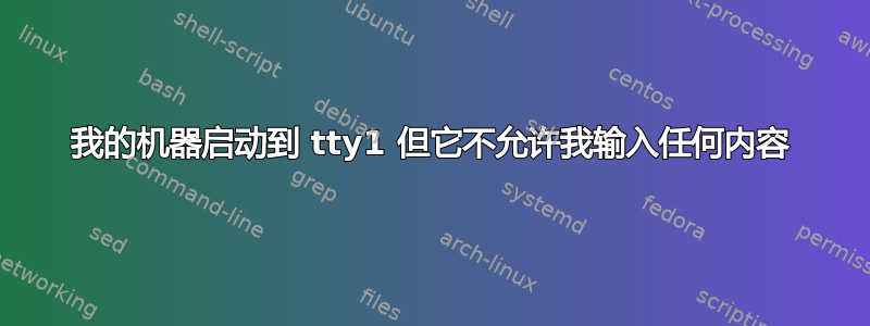 我的机器启动到 tty1 但它不允许我输入任何内容