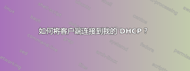 如何将客户端连接到我的 DHCP？