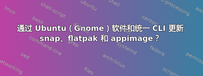 通过 Ubuntu（Gnome）软件和统一 CLI 更新 snap、flatpak 和 appimage？