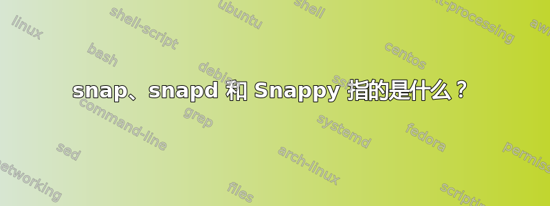 snap、snapd 和 Snappy 指的是什么？