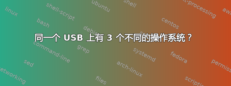 同一个 USB 上有 3 个不同的操作系统？