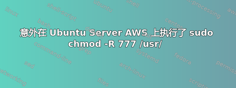 意外在 Ubuntu Server AWS 上执行了 sudo chmod -R 777 /usr/ 