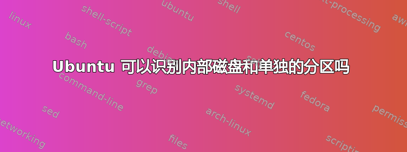 Ubuntu 可以识别内部磁盘和单独的分区吗