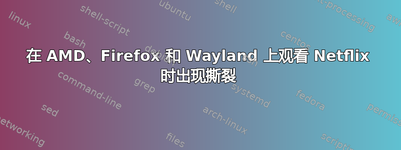 在 AMD、Firefox 和 Wayland 上观看 Netflix 时出现撕裂