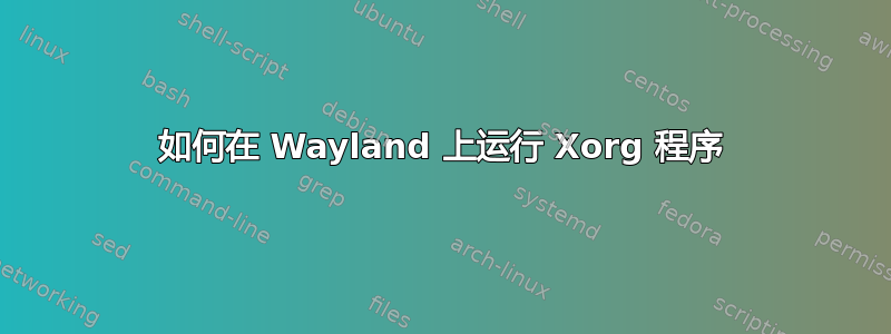 如何在 Wayland 上运行 Xorg 程序