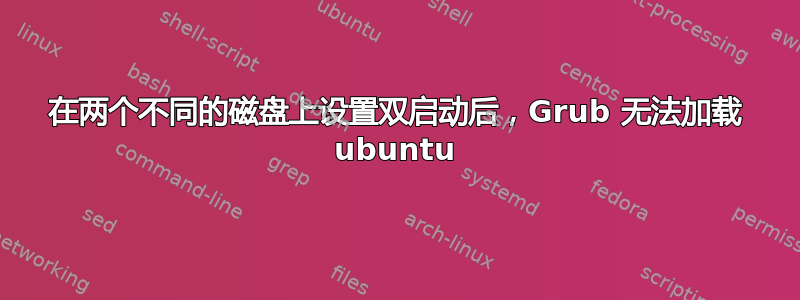 在两个不同的磁盘上设置双启动后，Grub 无法加载 ubuntu