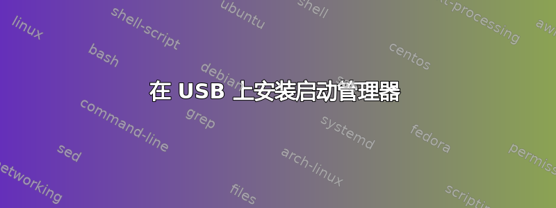 在 USB 上安装启动管理器