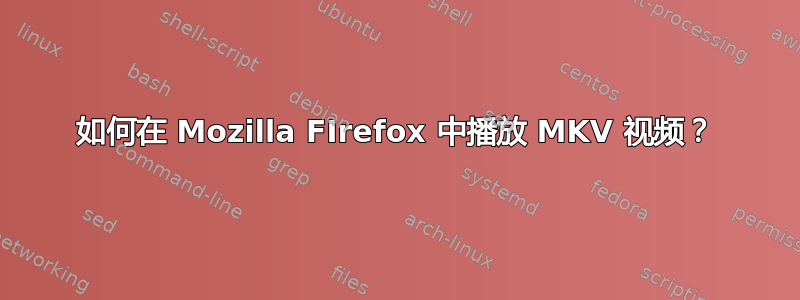 如何在 Mozilla FIrefox 中播放 MKV 视频？