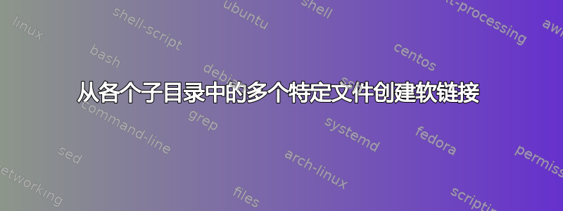 从各个子目录中的多个特定文件创建软链接