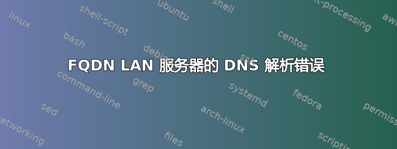 FQDN LAN 服务器的 DNS 解析错误