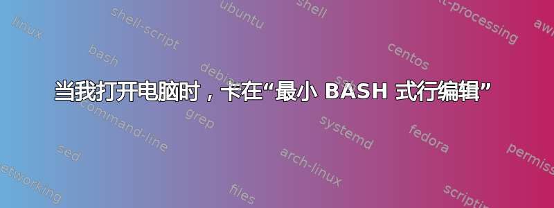 当我打开电脑时，卡在“最小 BASH 式行编辑”