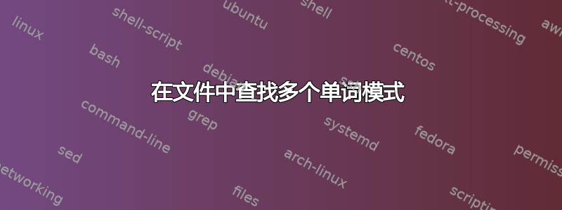 在文件中查找多个单词模式