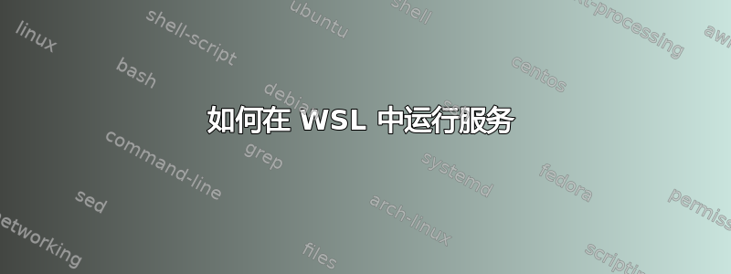 如何在 WSL 中运行服务