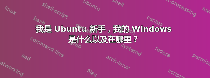 我是 Ubuntu 新手，我的 Windows 是什么以及在哪里？