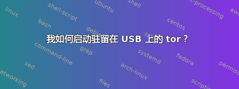 我如何启动驻留在 USB 上的 tor？