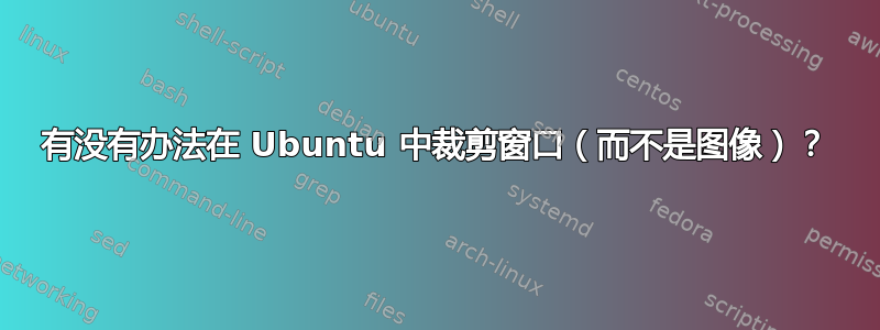 有没有办法在 Ubuntu 中裁剪窗口（而不是图像）？