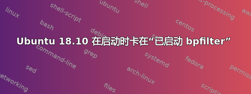 Ubuntu 18.10 在启动时卡在“已启动 bpfilter”