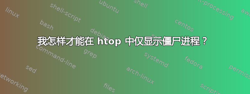 我怎样才能在 htop 中仅显示僵尸进程？