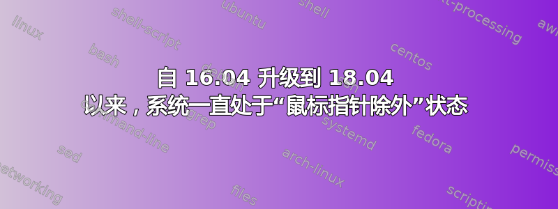 自 16.04 升级到 18.04 以来，系统一直处于“鼠标指针除外”状态