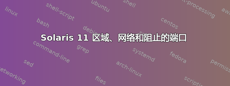 Solaris 11 区域、网络和阻止的端口