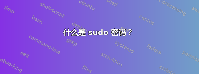 什么是 sudo 密码？