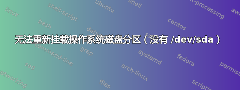 无法重新挂载操作系统磁盘分区（没有 /dev/sda）