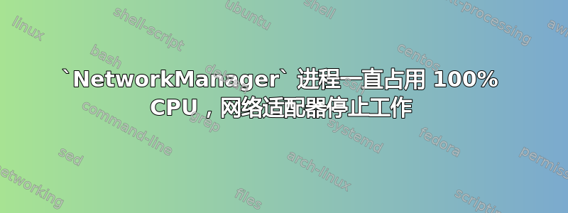 `NetworkManager` 进程一直占用 100% CPU，网络适配器停止工作