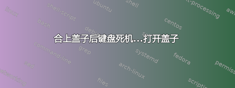 合上盖子后键盘死机...打开盖子