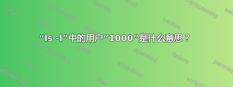 “ls -l”中的用户“1000”是什么意思？