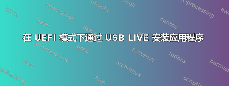 在 UEFI 模式下通过 USB LIVE 安装应用程序