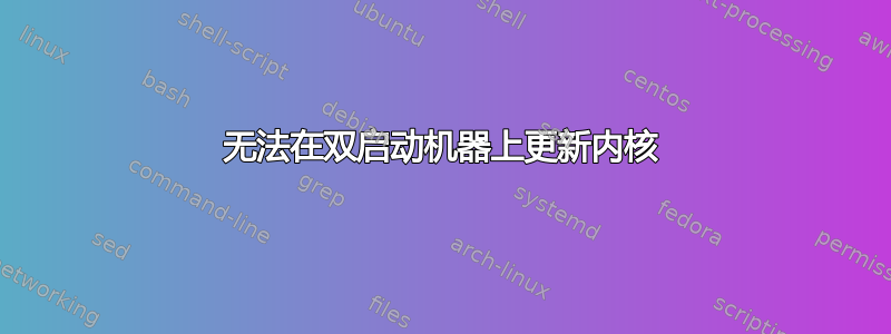 无法在双启动机器上更新内核