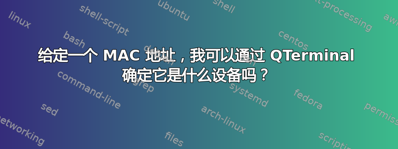 给定一个 MAC 地址，我可以通过 QTerminal 确定它是什么设备吗？