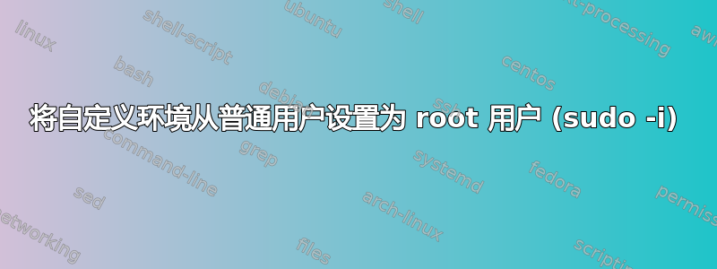 将自定义环境从普通用户设置为 root 用户 (sudo -i)