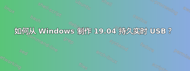 如何从 Windows 制作 19.04 持久实时 USB？