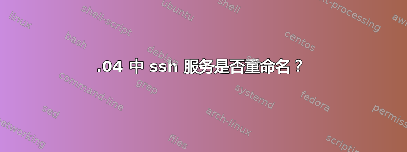 19.04 中 ssh 服务是否重命名？