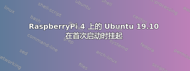 RaspberryPi 4 上的 Ubuntu 19.10 在首次启动时挂起