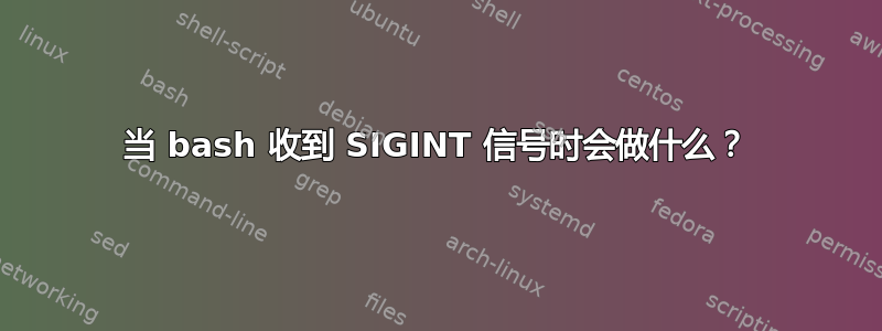 当 bash 收到 SIGINT 信号时会做什么？