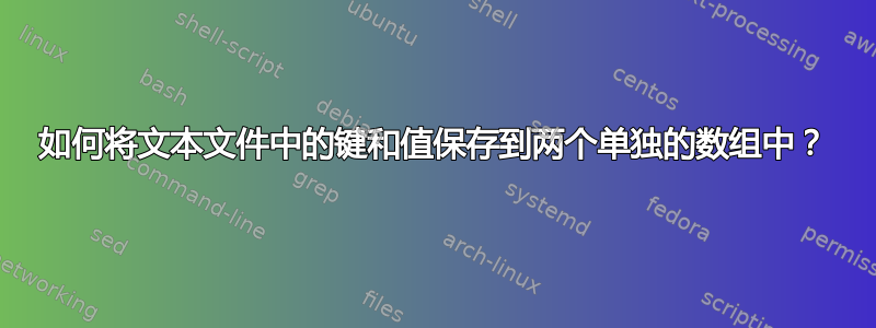 如何将文本文件中的键和值保存到两个单独的数组中？