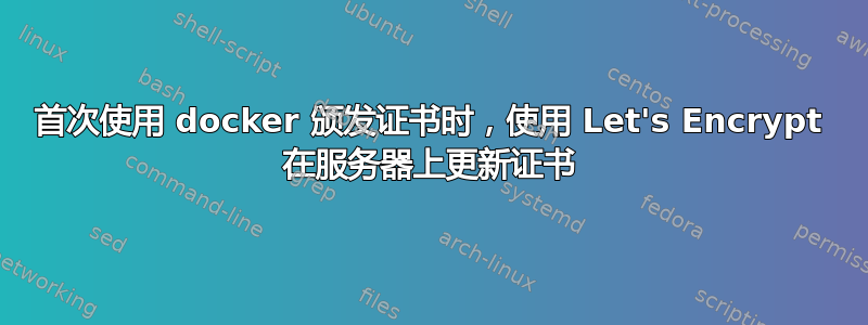 首次使用 docker 颁发证书时，使用 Let's Encrypt 在服务器上更新证书