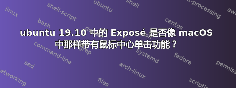 ubuntu 19.10 中的 Exposé 是否像 macOS 中那样带有鼠标中心单击功能？
