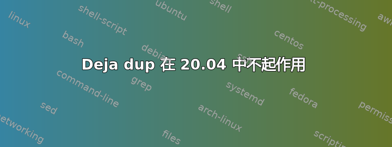 Deja dup 在 20.04 中不起作用